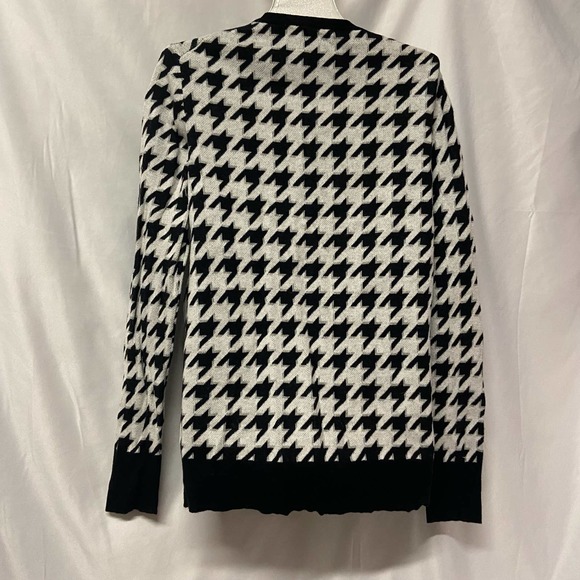 Merona Sweater Button Up Size L Cotton Black & White - Picture 2 of 9